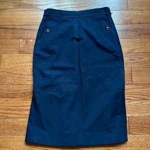 J. Crew Navy Peplum Pencil Skirt - Size 6